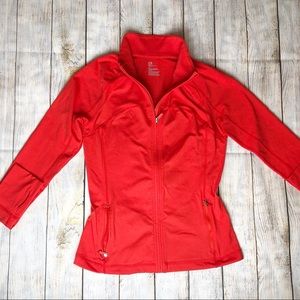 GapFit Full Zip Seamed Red Running Jacket